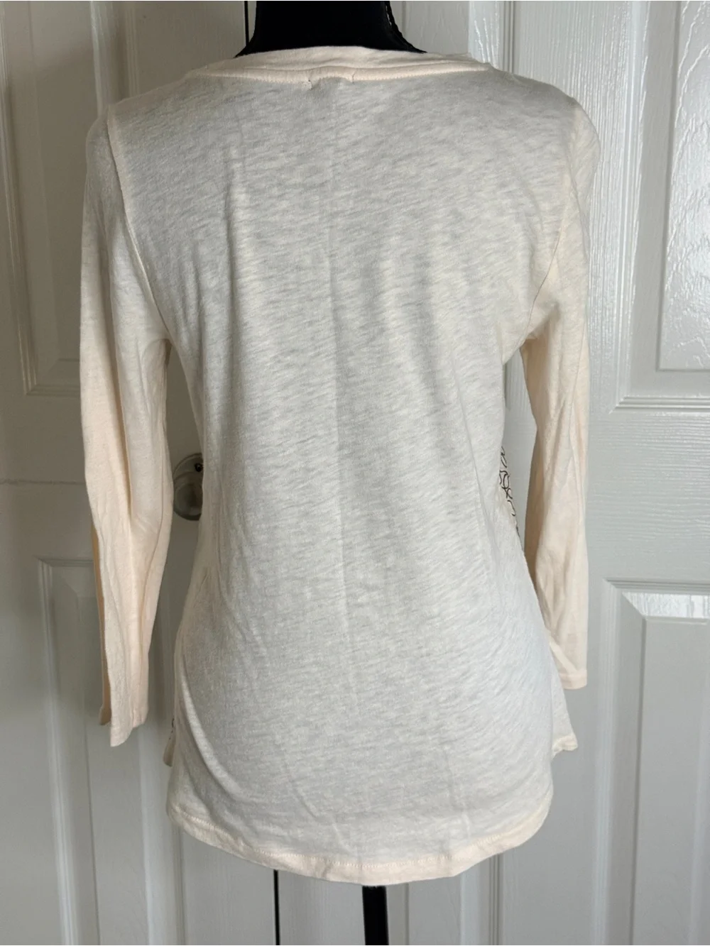 J. Crew Embroidered Floral Lace Front Baseball Tee Size S EUC